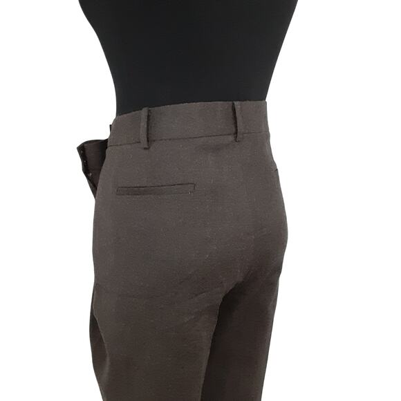 Brooks Brothers Wool Stretch Lucia Straight Leg Trousers Brown Mid Rise Pant 12 - Picture 6 of 14